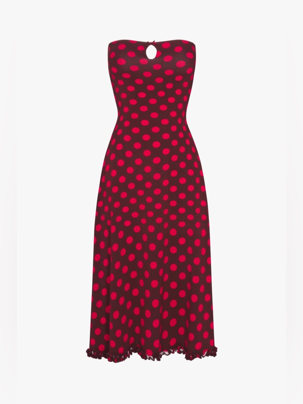 Rat Boi KEYHOLE TUBE DRESS IN SCARLET DOT 3X - NWOT